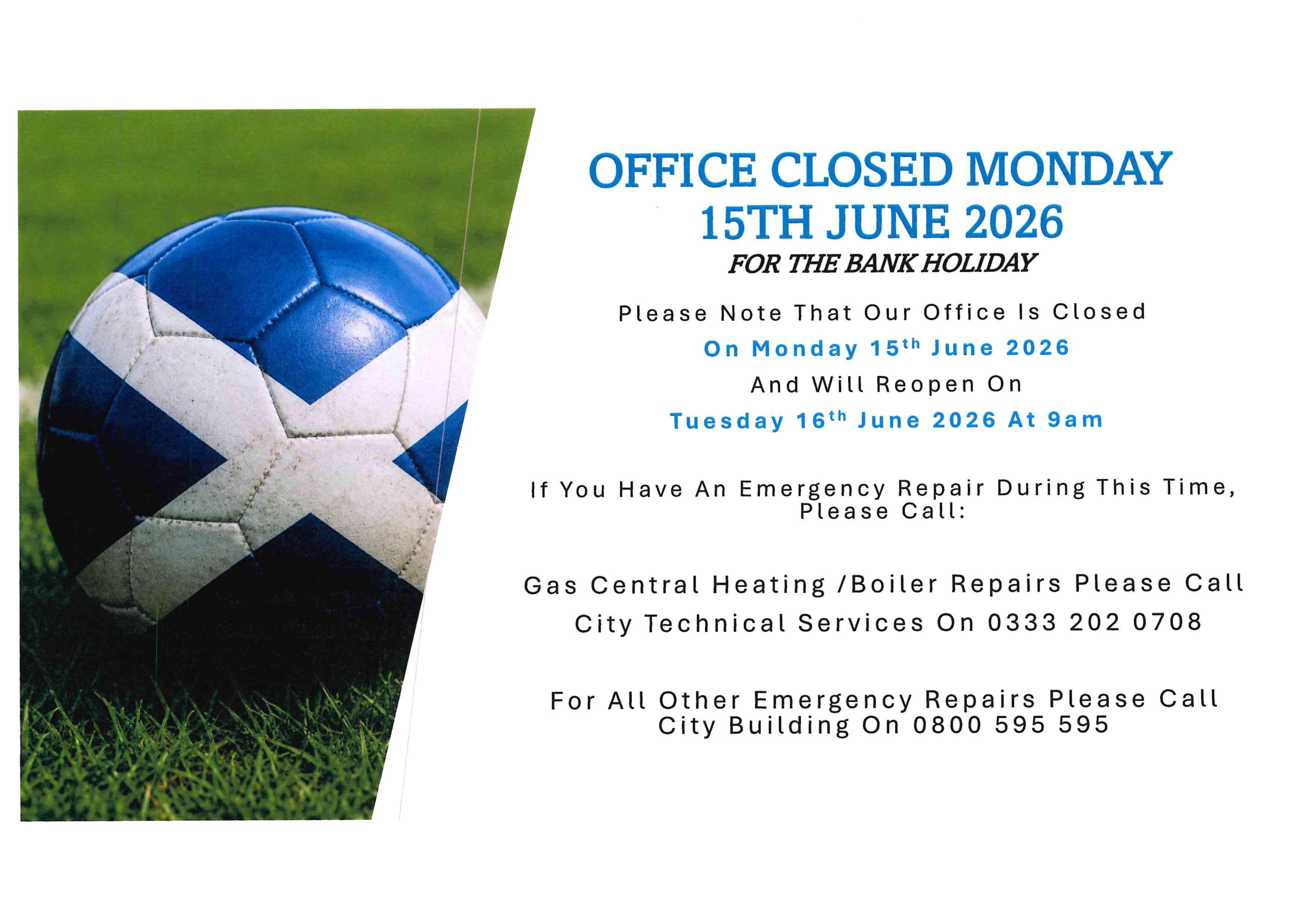 Office Closed 15.06.26